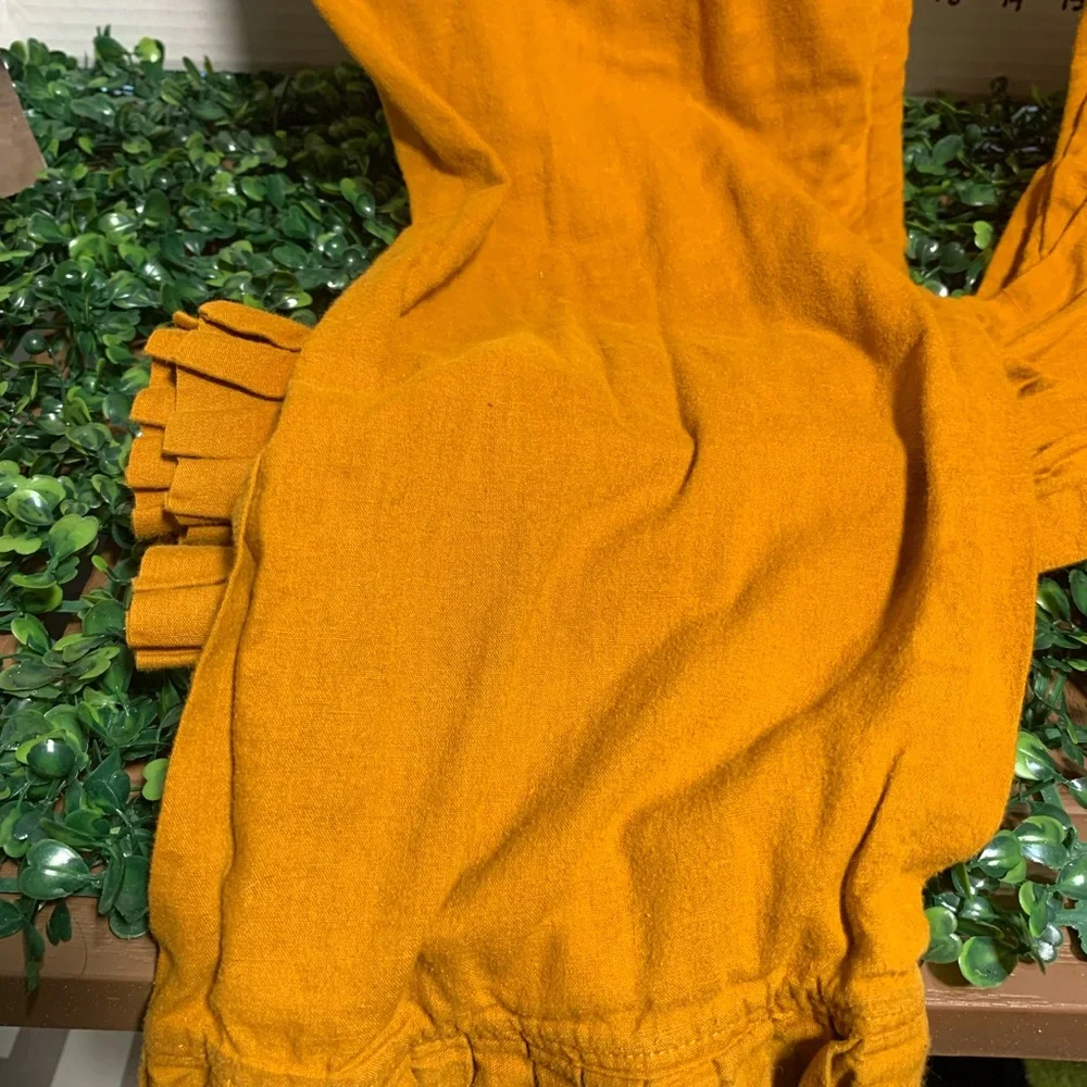 Women’s Casual Elastic Waist Trousers - Mustard - Picture 3 of 4